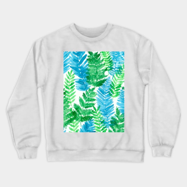 Fern watercolor Crewneck Sweatshirt by katerinamk